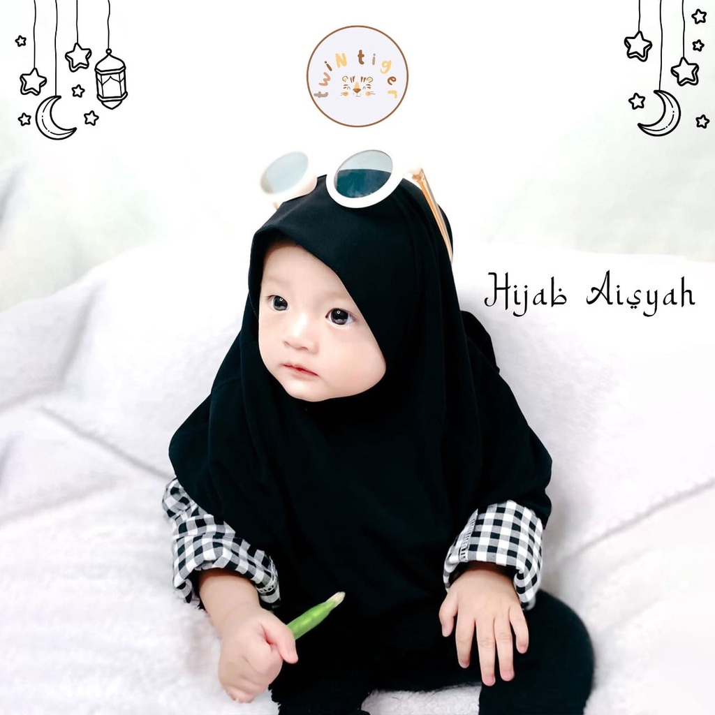 Twin Tiger Hijab Aisyah S M L Hijab Instant Lebaran / Raya Anak / Pakaian Muslim Perempuan CBKS