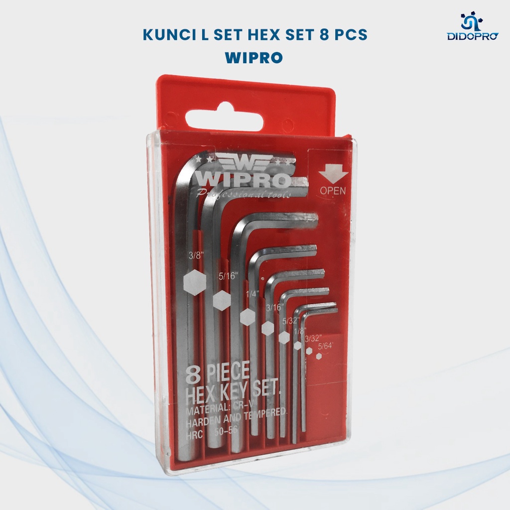 Kunci L set 8 pcs Inchi WIPRO