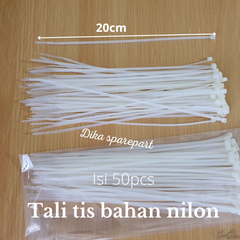 tali tis 20cm bahan nilon isi 50 isi 100