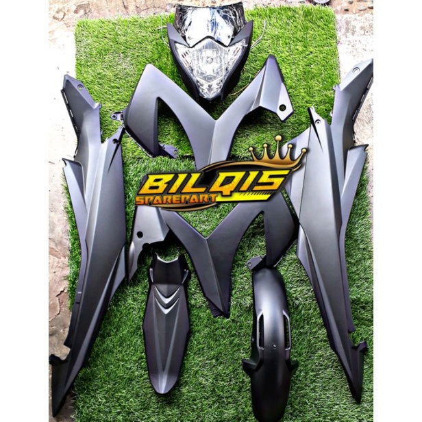 cover fullset body halus satria fu facelift fu fl hitam doff plus lampu depan