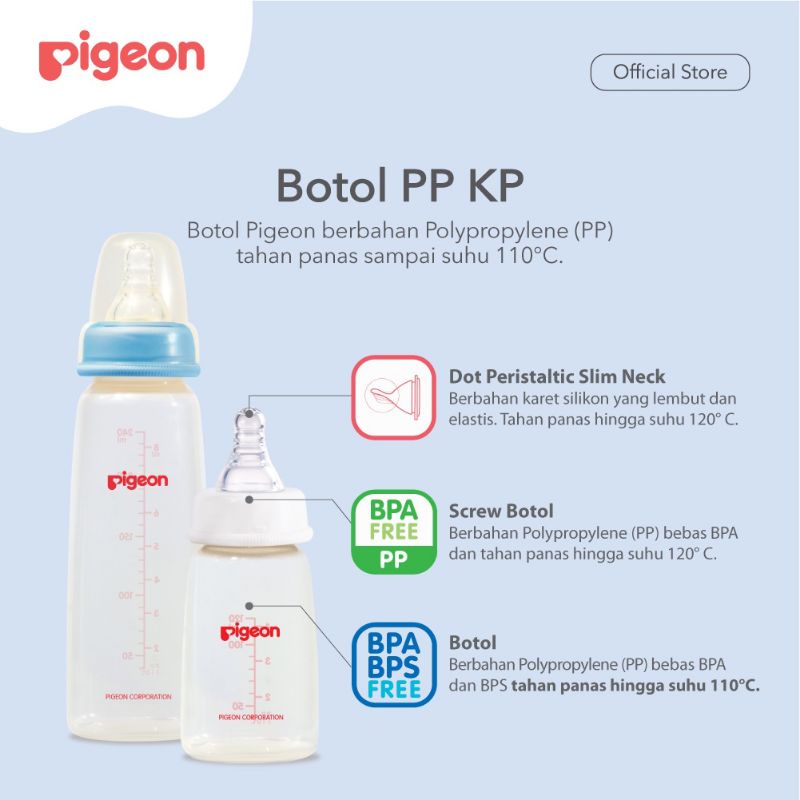 Pigeon Peristaltic Nipple Square Nursing Bottle - Botol Susu Pigeon