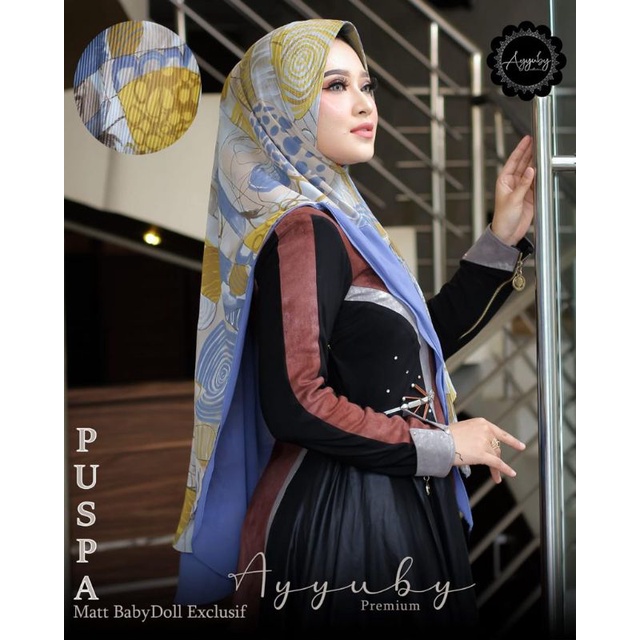HIJAB SYARI INSTAN PUSPA BY AYYUBY BAHAN CERUTY BABYDOLL