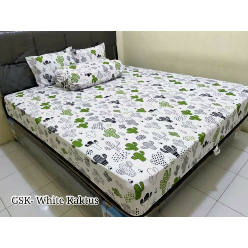 sprei homemade motif white kaktus