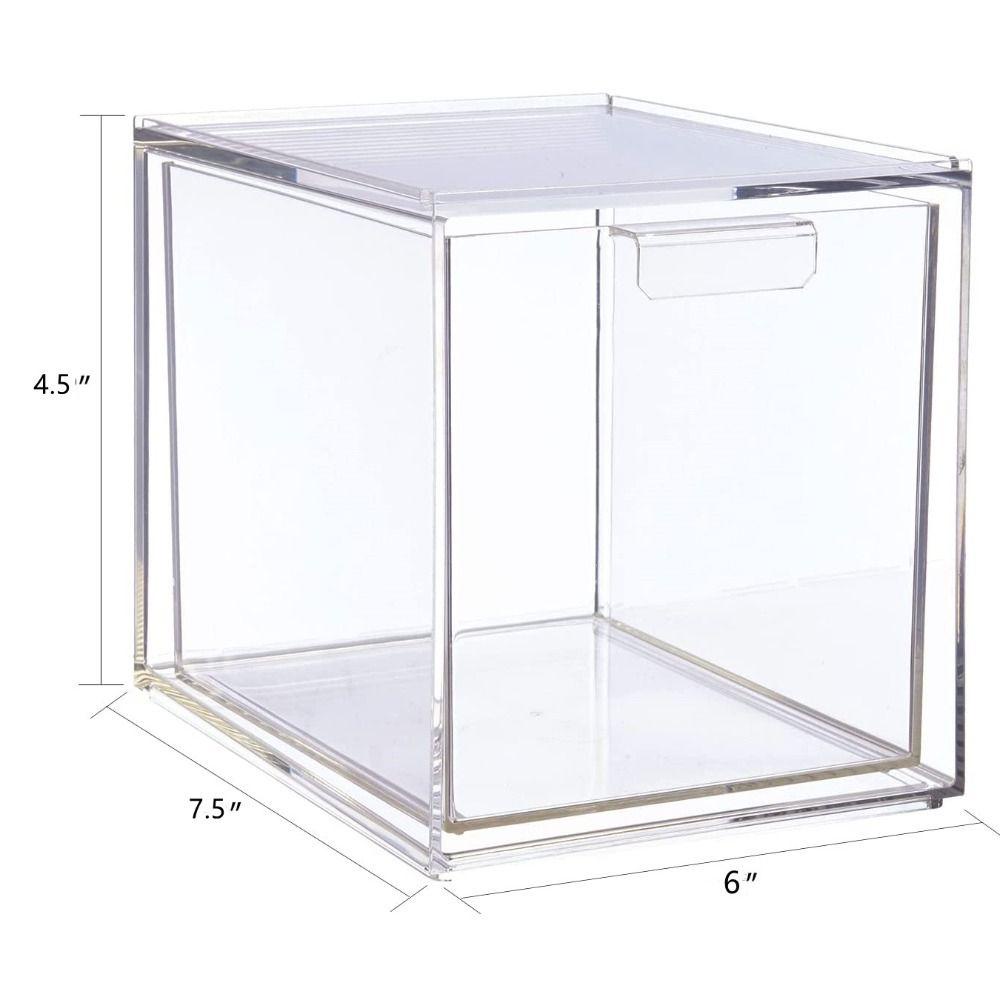 R-FLOWER Kotak Penyimpanan Kosmetik Wadah Aksesoris Kantor PET Home Storage Bisa Ditumpangkan