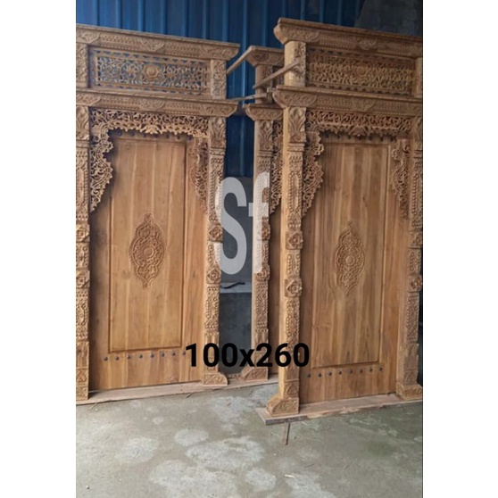 kerajinan kusen satu daun pintu,ukir gebyok kamar kayu jati bagus mewah asli jepara jawa tengah