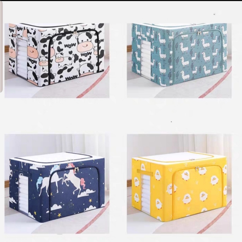 STORAGE BOX 66 liters frame baja lebih tebal/Double zipper Large box 66L kwalitas tebal