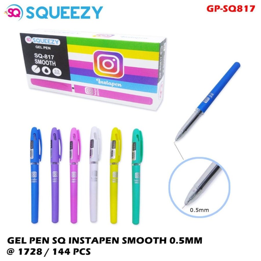 

Pulpen Gel Squeezy 0.5 mm / Pena Gel Pen Office Smooth