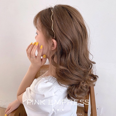 Korea Metal Wave Hair Band Sederhana Dan Modis Gold Hair Compression Anti-slip Rambut Band