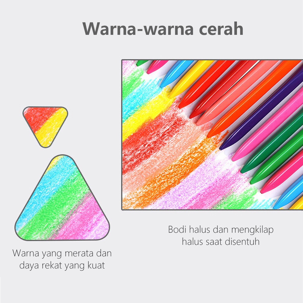 Lakhu plastic crayon anak anti kotor crayon lab 24/36 warna /krayon anak