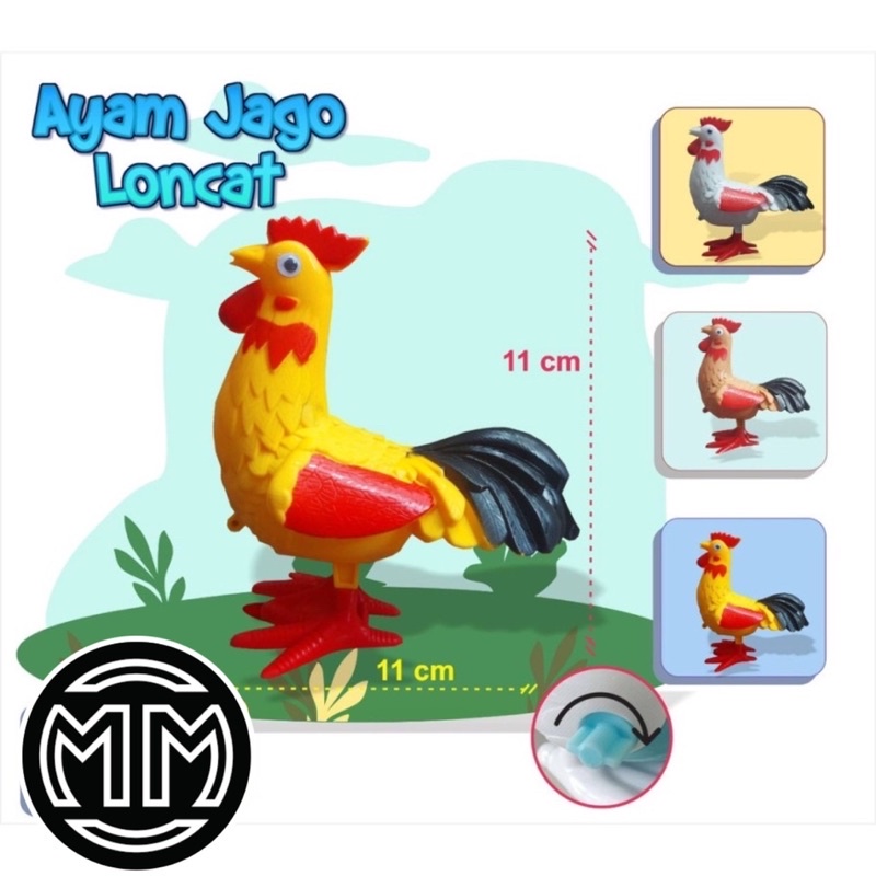 JC MAINAN ANAK AYAM JAGO MINI LONCAT SISTEM PUTAR MURAH MERIAH