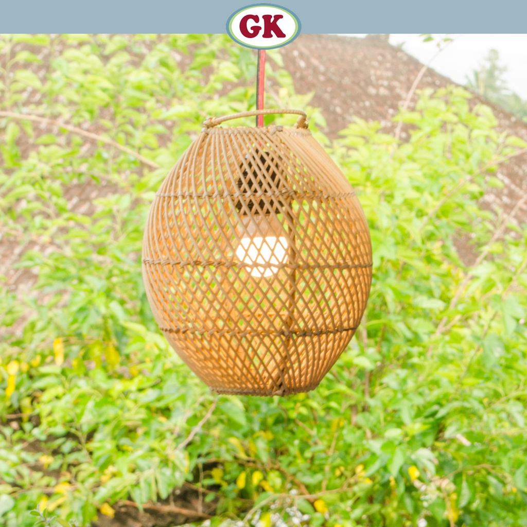 Kap Lampu Gantung Rotan BASIC 08 - lampu Rotan Dekorasi Hias