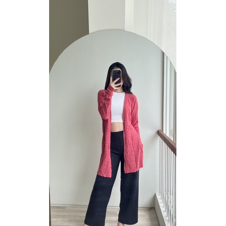 Fuschia Long Cardigan