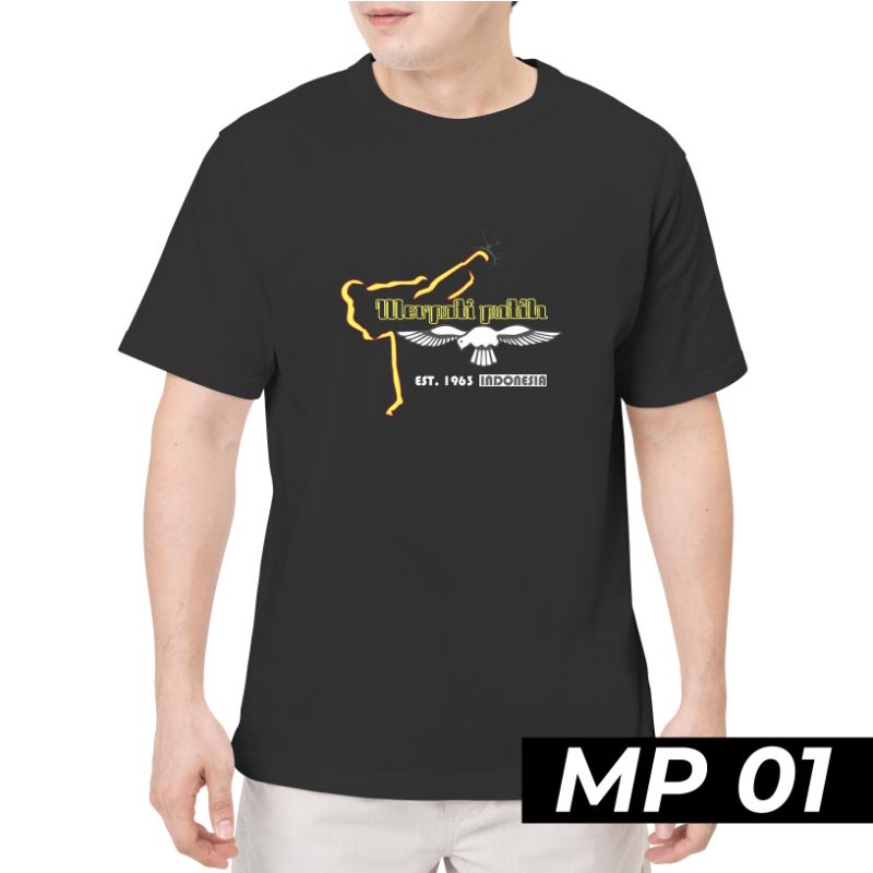 Kaos Distro Kaos Pencak Silat Merpati Putih MP01 Warna Hitam Cotton Combed 20S