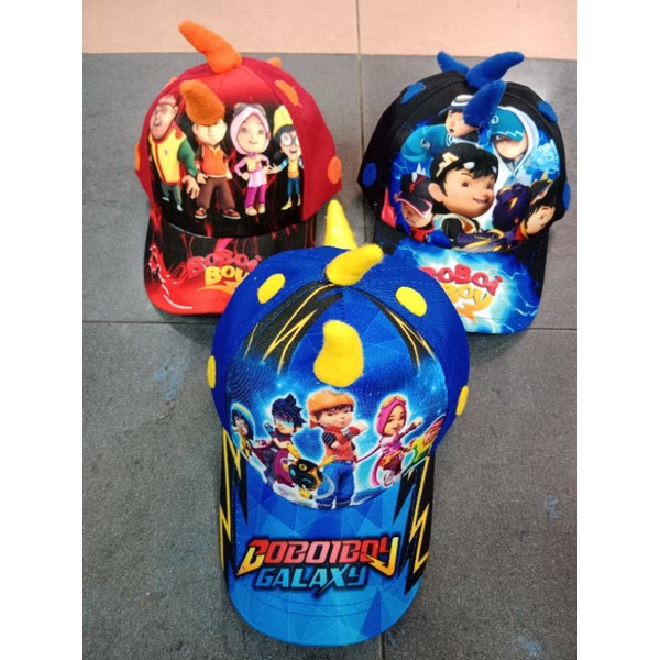 Topi Anak Boboiboy Tanduk/Topi baseball anak trend kekinian/topi Boboiboy/topi anak