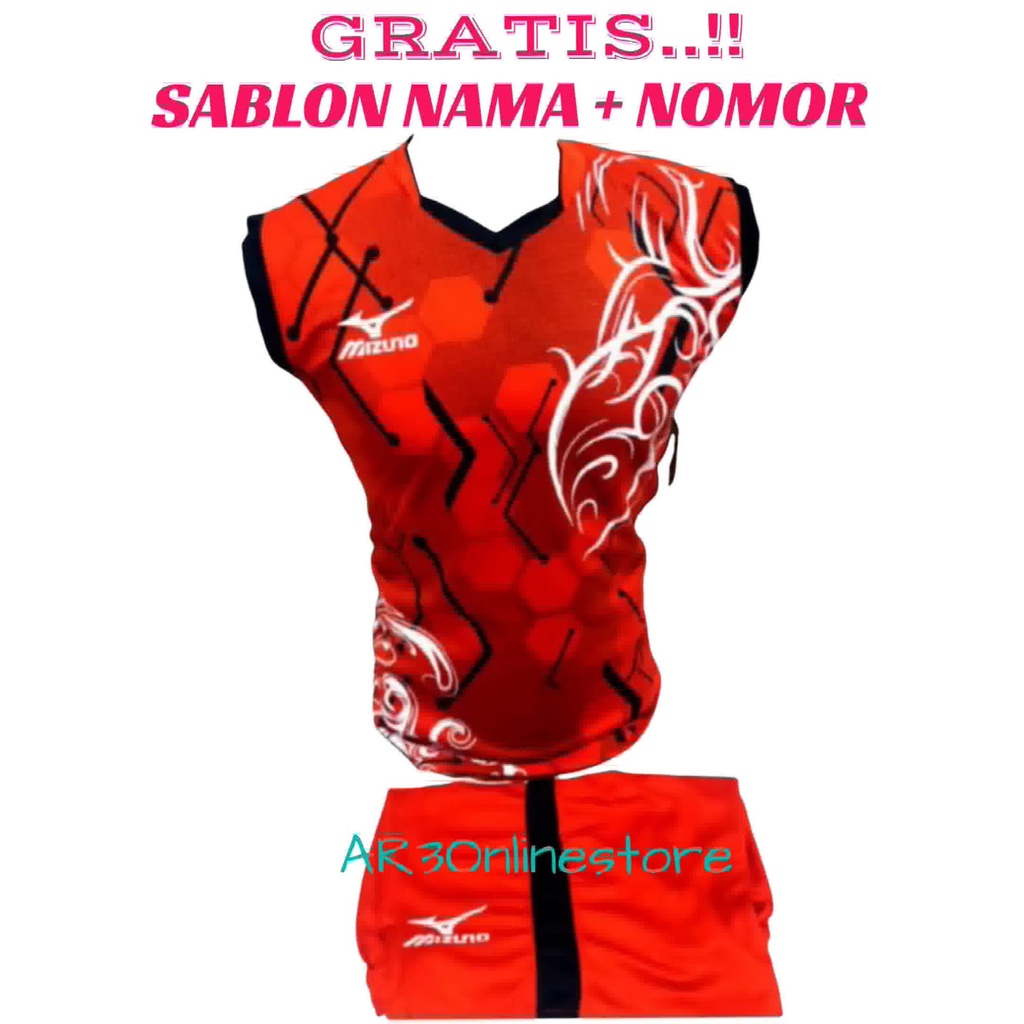 ( FREE SABLON NAMA + NOMOR ) Baju olahraga stelan pria/wanita kaos voli badminton bulutangkis tenis bola futsal terbaru