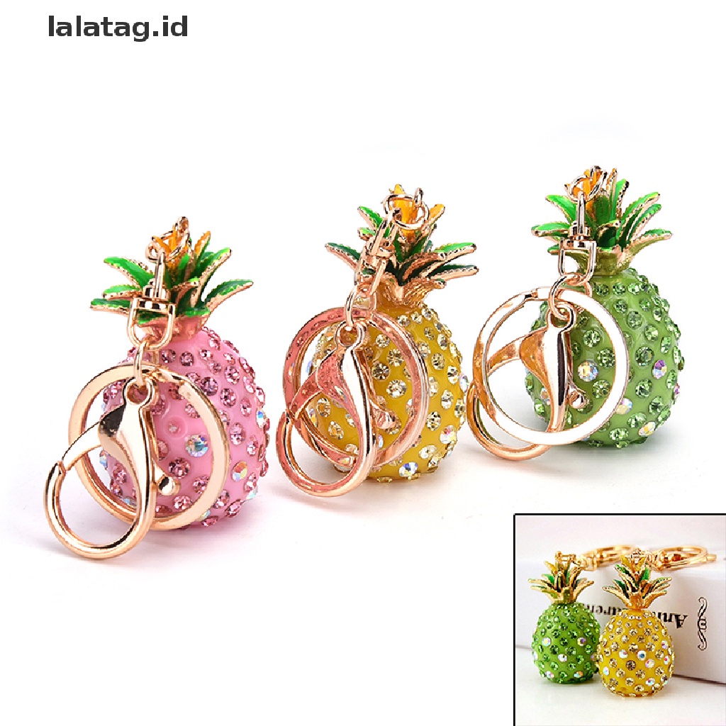 [lalatag] Nanas Kristal Berlian Imitasi Keyring Charm Liontin Tas Gantungan Kunci Rantai Keychain [ID]