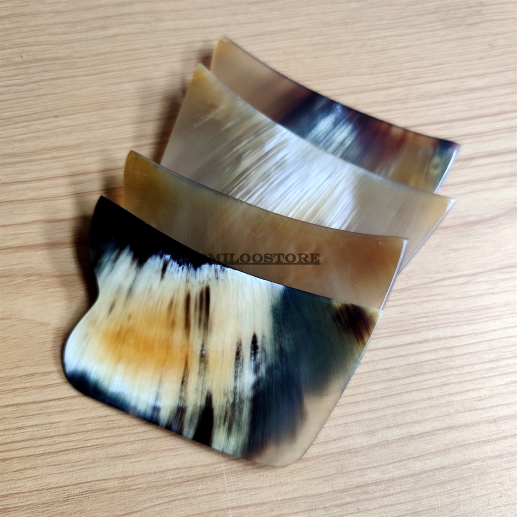 Alat terapi guasha kecantikan dan kesehatan wajah tanduk sapi original