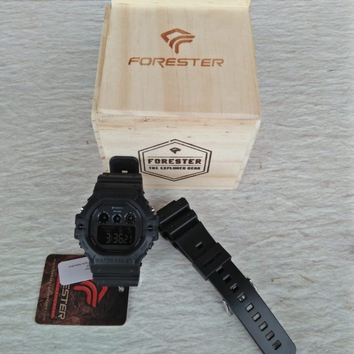 Jam Tangan Digital Forester JTF 2033 - Stainless Case, Silicon Band, LED Backlight