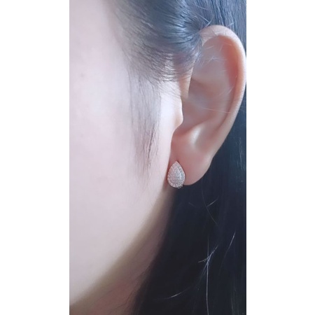 Anting jepit tears mp full + list / anting perak asli silver 925 lapis emas/ anting fashion wanita terbaru