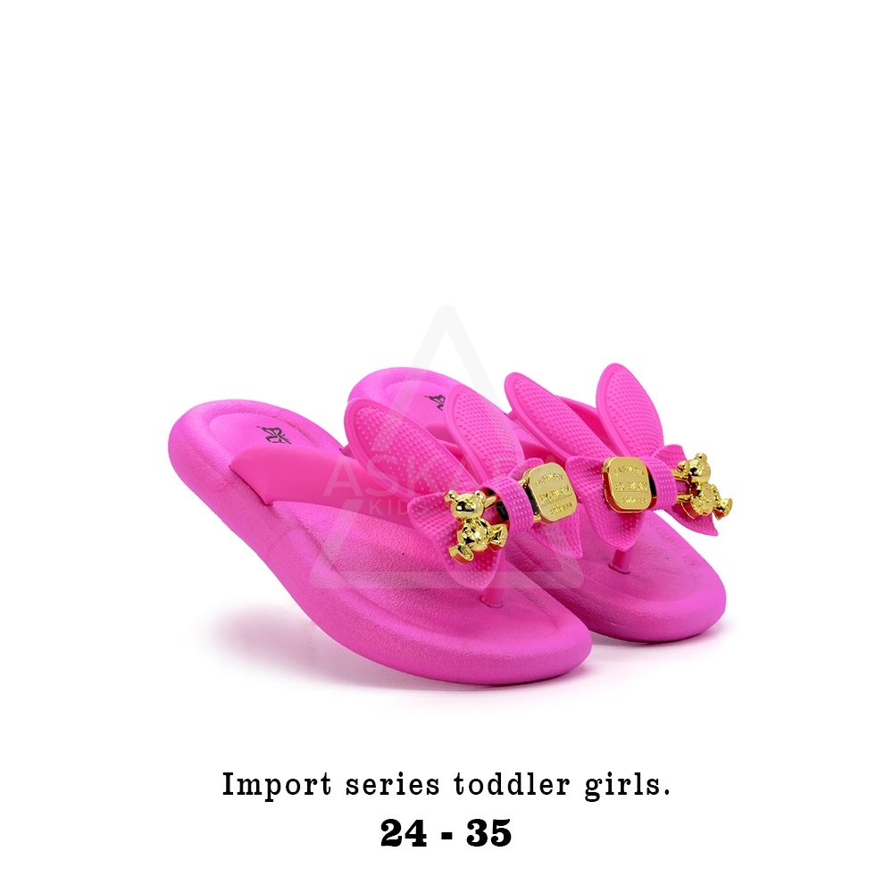 AKS New Sandal anak Jepit Anak perempuan Import Model Pita 24-35