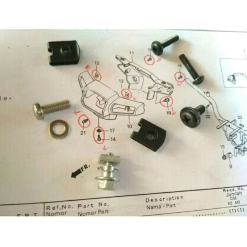 baut baud set batok lampu depan honda astrea grand legenda