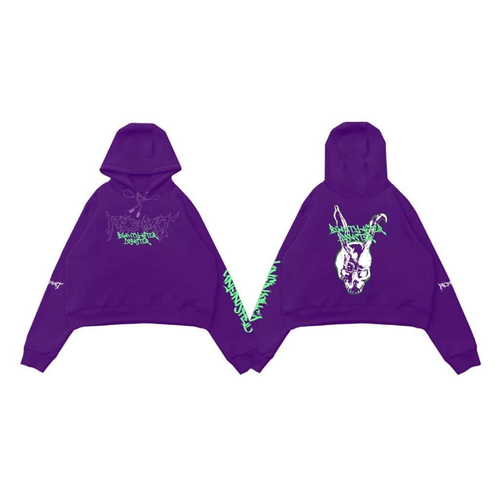 Punishment Hoodie Crop Beauty After 02 Purple Unisex