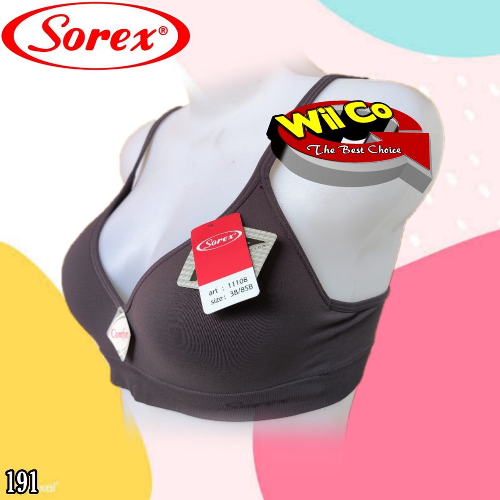 K191 - BRA/BH WANITA SOREX BUSA TIPIS TIGA PENGAIT ADA KAWAT SIZE 34-40 CUP B HARGA PER 1 PCS