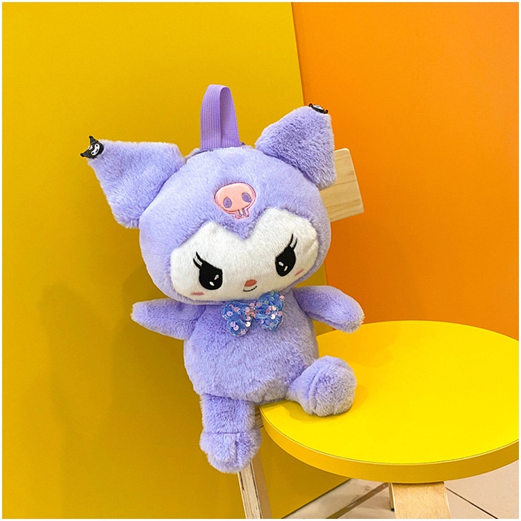 (COD) Tas boneka kuromi ransel wanita Iucu Fashion Motif Kartun Karakter Hewan  Anak &amp; Dewasa