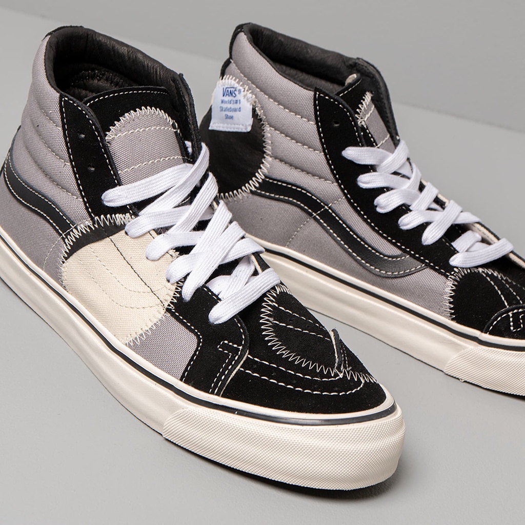 VANS SK8-HI LX BRICOLAGE VINTAGE BLACK MARSHMALLOW ORIGINAL 100%