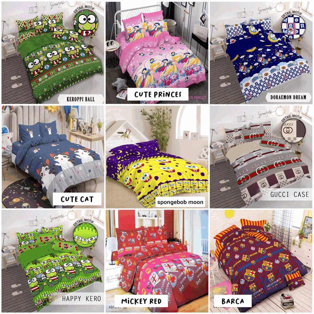 BEDCOVER SET SPREI SINGLE UKURAN 120 SPREI MICRO DISPERSE SEPREI EMBOS PREMIUM