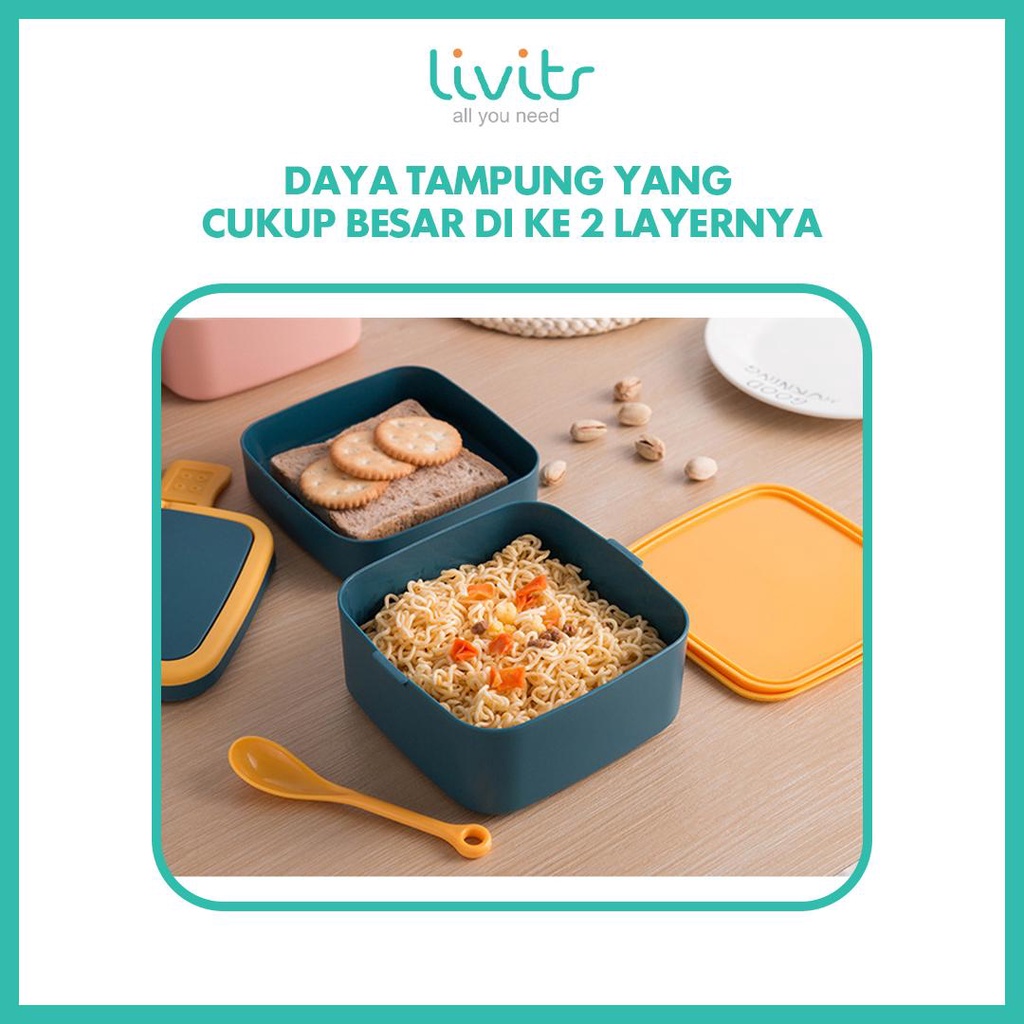 2IN1 KOTAK MAKAN SET !!! Lunch Box I Tempat Kotak Makan I Lunch Box