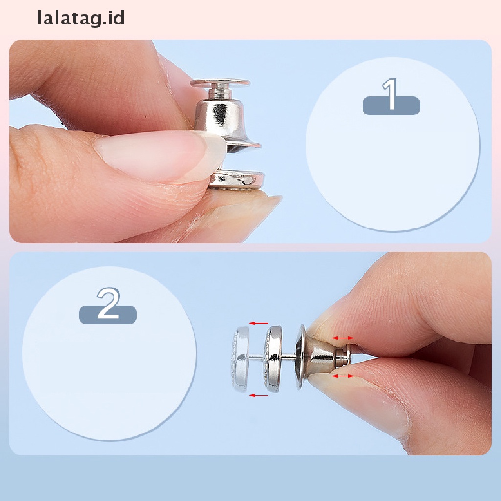 [lalatag] 1set DIY Invisible Adjust Button Metal Jeans Waist Gesper Yang Dapat Dilepas Kancing Pinggang [ID]