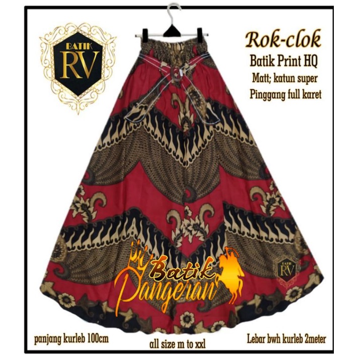 ROK BATIK KATUN PREMIUM MODEL PAYUNG BAWAHAN BATIK