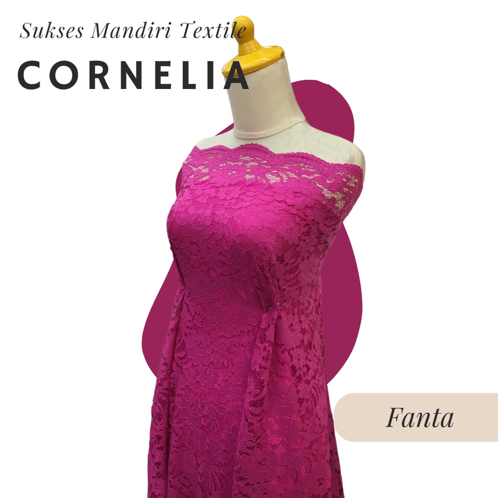[CORNELIA] Brukat Lembut Warna Fanta Pink Fuschia | Harga ½ meter = 50 cm (Bahan Dress Bridesmaid, K