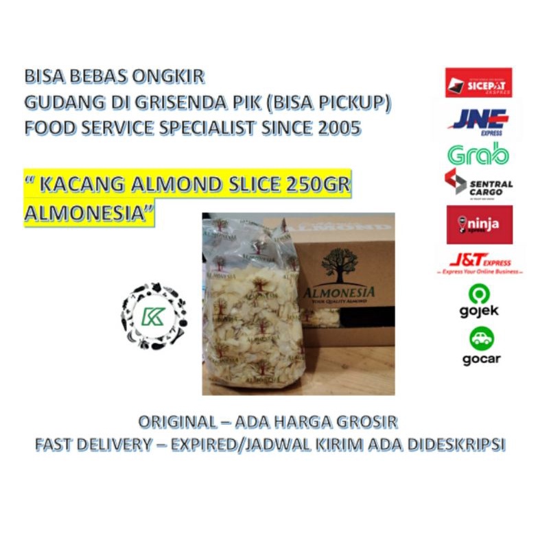 Almonesia Kacang Almond Slice Iris 250gr