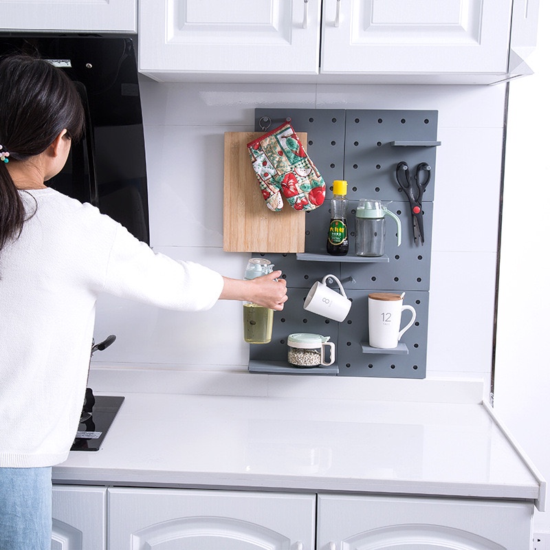 [M7] RAK DINDING TEMPEL LUBANG STORAGE ORAGNIZER / RAK GANTUNGAN LUBANG DAPUR / WALL SHELF BOARD ORGANIZER