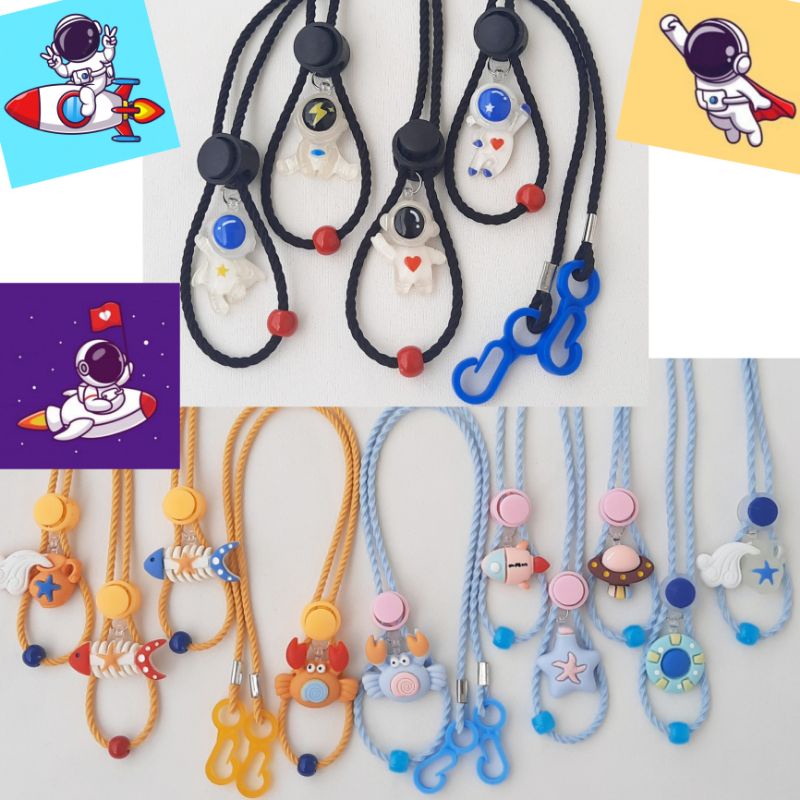 Strap Masker Anak Laki / Tali Masker Clay Resin Astronot