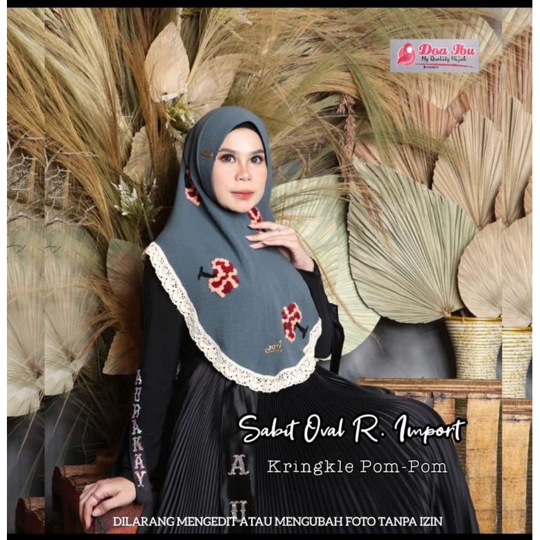 640 Jilbab Doa Ibu 3D Pompom Crinkle Ped sabit Busa/Hijab Doi Kringkle ori by bunyamin