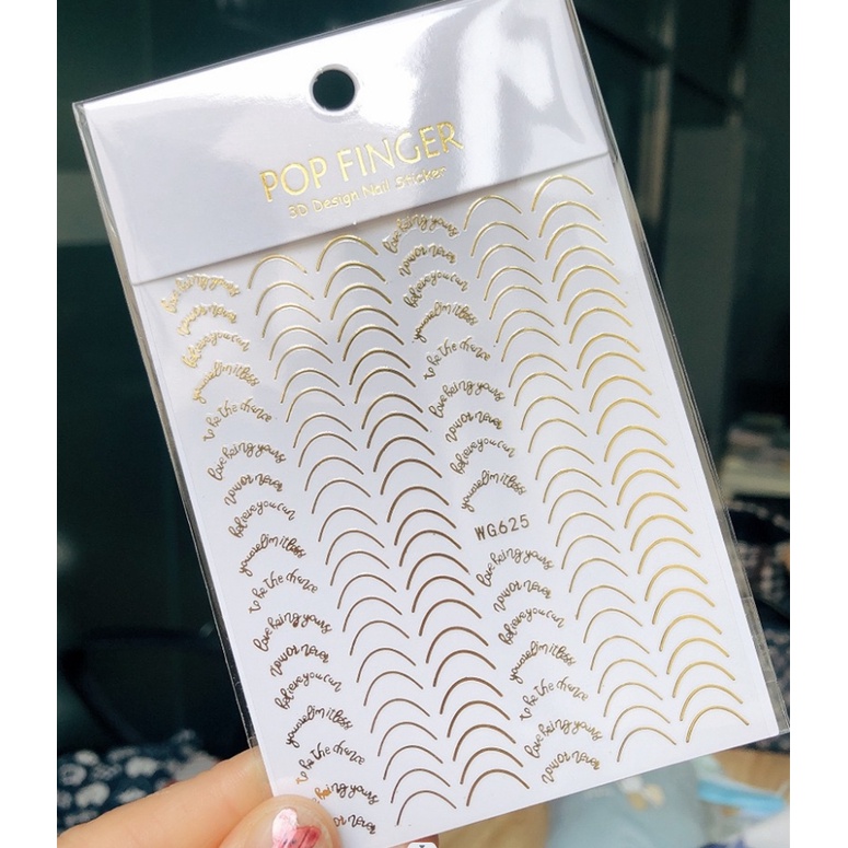 Nail Stiker Kuku French Line Word / Stiker Kuku Garis Lengkung Gaya Jepang French Line Nailart