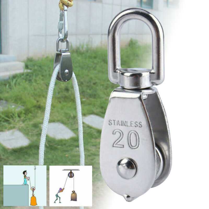 Katrol Kerek Kerekan Mini Serbaguna Swivel Pulley Bahan Stainless Steel