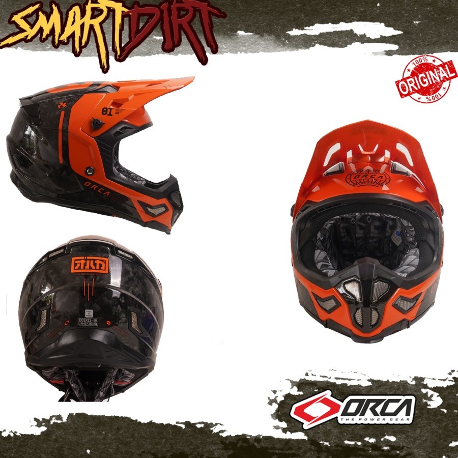 HELM MOTOR CROSS ORCA HYPERION CARBON HELM ORCA FULL FACE ORIGINAL