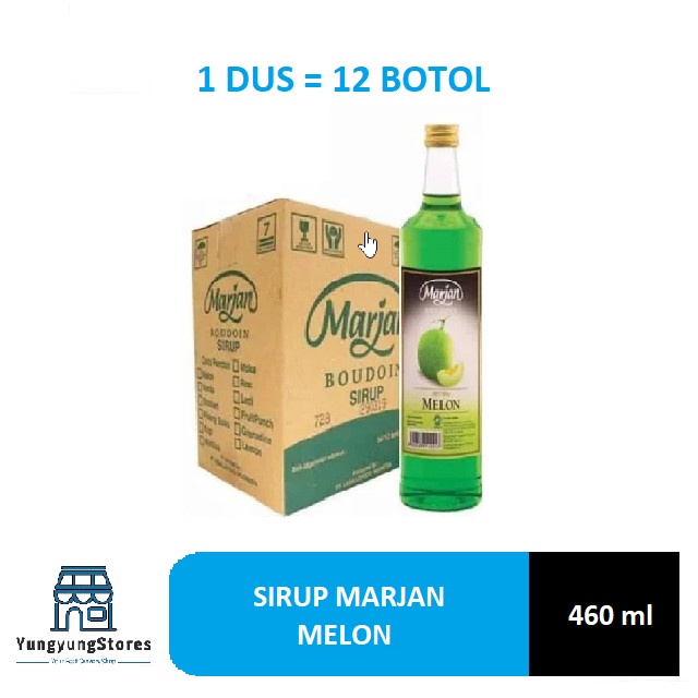 1 DUS ISI 12 BOTOL SIRUP MARJAN BOUDOIN COCOPANDAN &amp; MELON 460 ML