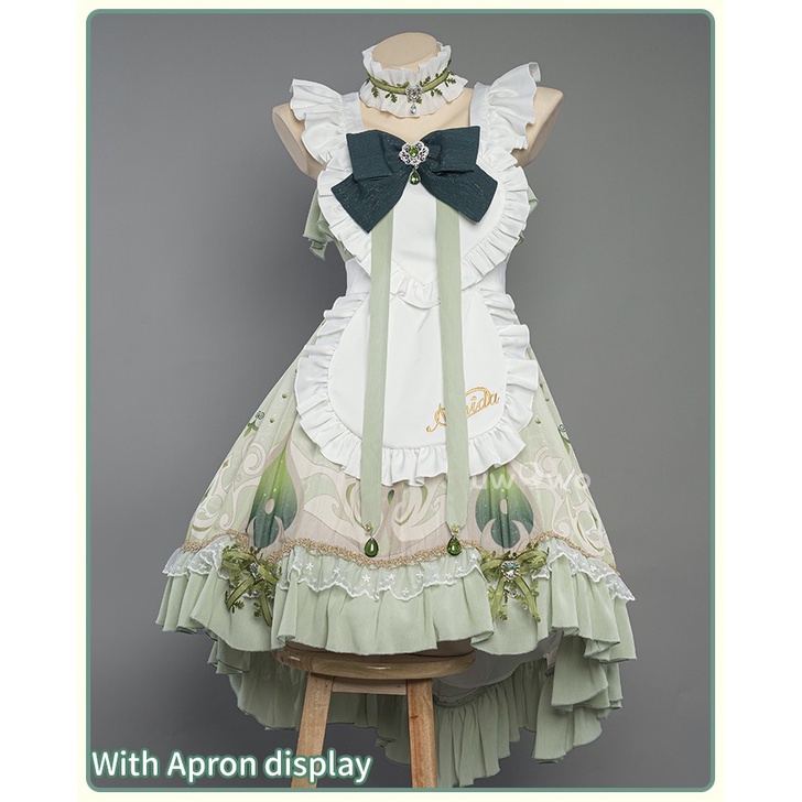 UWOWO Game Genshin Impact Fanart Cosplay Nahida Maid Ver Cosplay Costume Maid Dress Nahida Cosplay Outfits