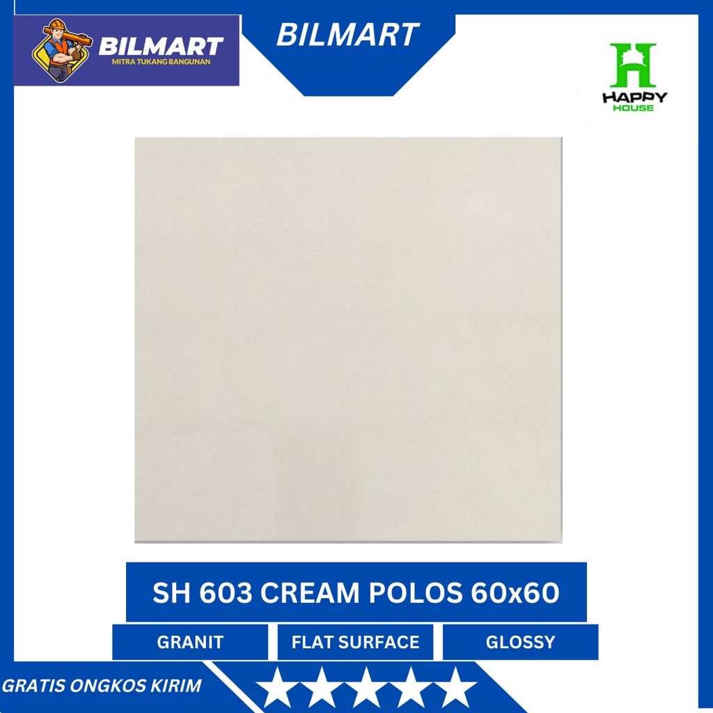KERAMIK LANTAI / KERAMIK DINDING Cream Basic SH603 Granit 60 x 60 Happy House