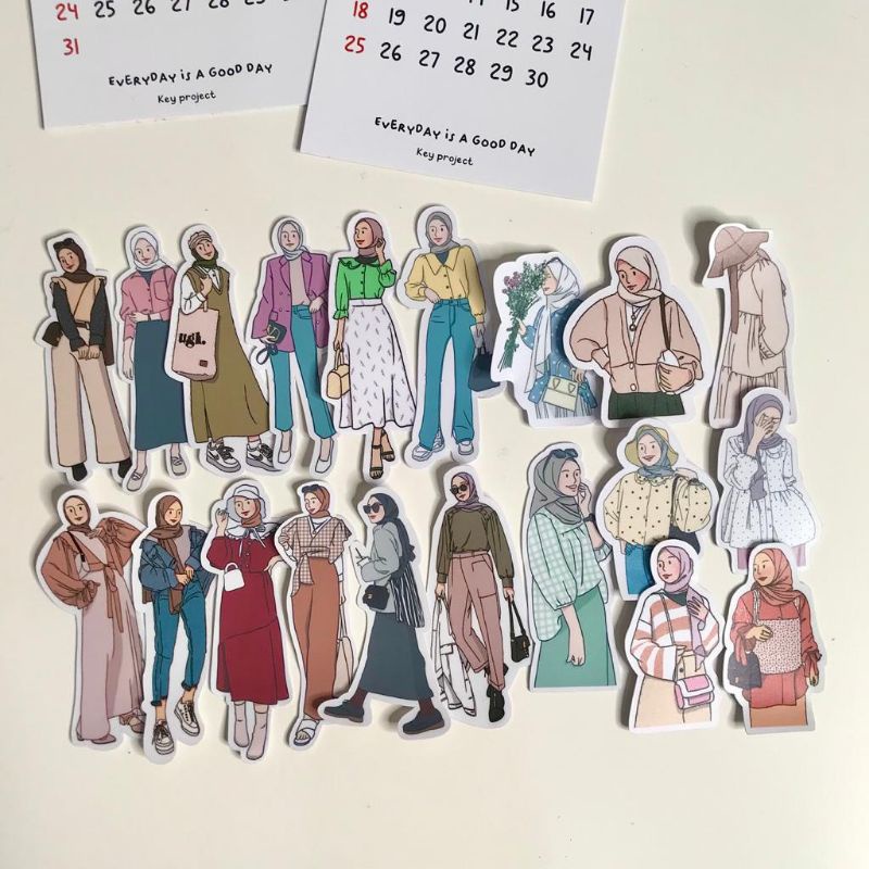 

1 buah Sticker Ootd Hijab Girl for Deco Journaling