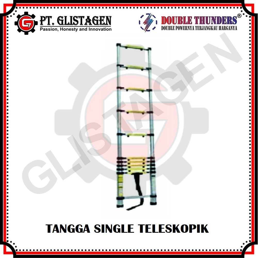 TANGGA LIPAT ALUMINIUM TELESKOPIK 3.2M / TANGGA Single Telescopic 3.2M