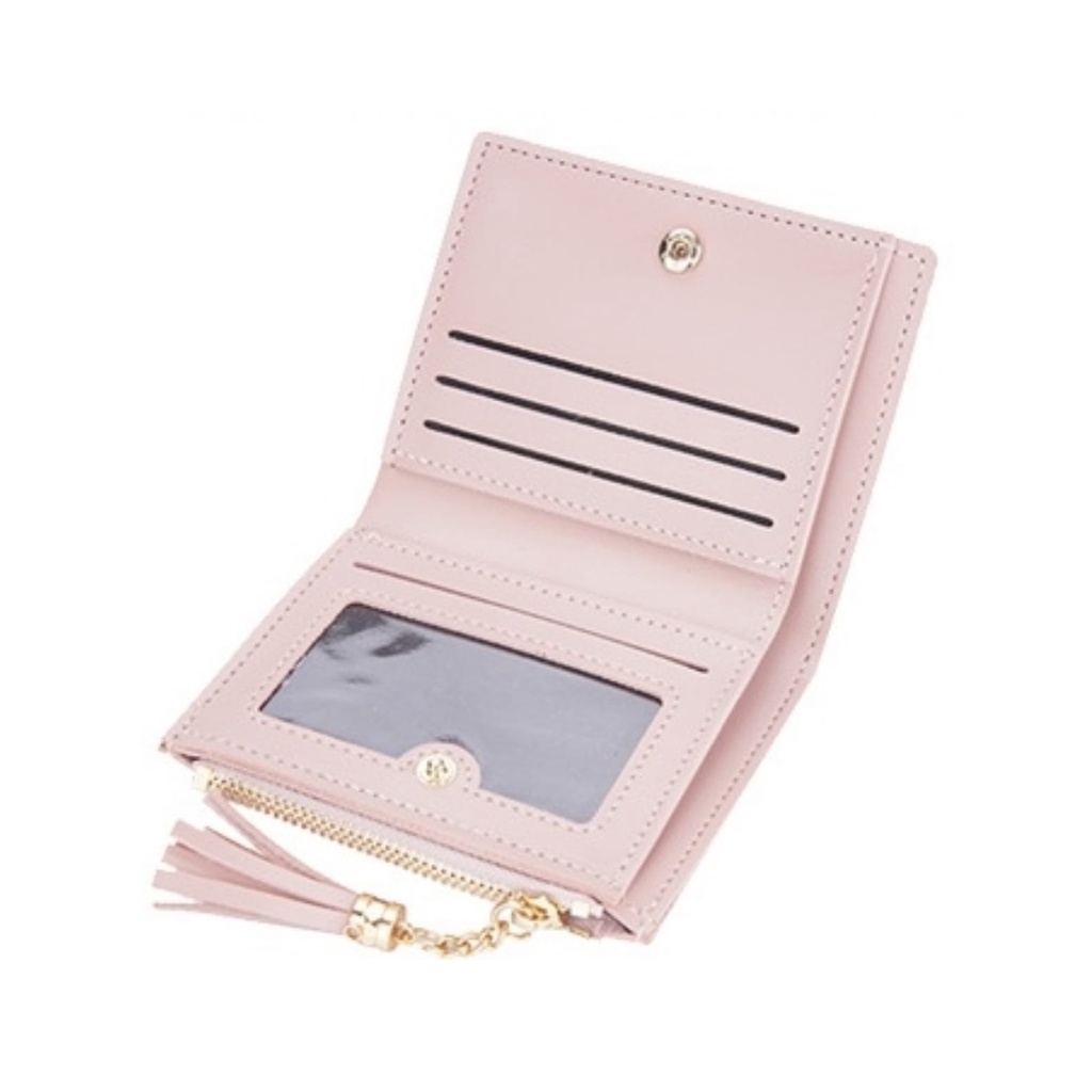 DOMPET LIPAT WANITA KEKINIAN BRANDED PREMIUM BATAM BAELLERRY ORIGINAL MINI KULIT PINK PIALIA WA641P3 IMPORT KECIL SLOT KARTU UANG RESLETING KOIN LUCU KOREA REMAJA
