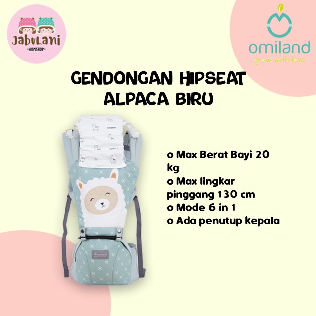 Omiland Gendongan Hipseat Alpaca Series | Omiland Gendongan Bayi Depan Alpaca Series