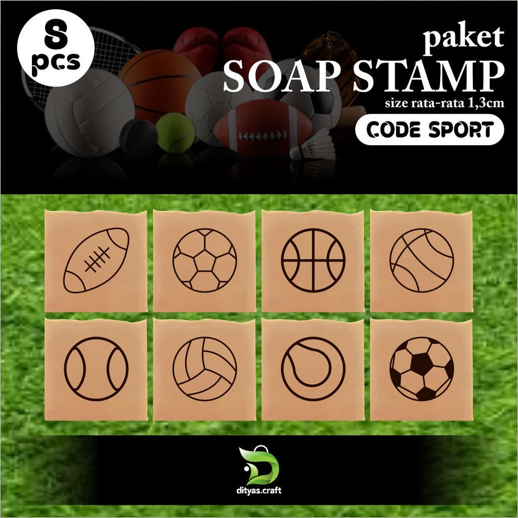 

soap stamp / stempel sabun / code SPORT 8pcs