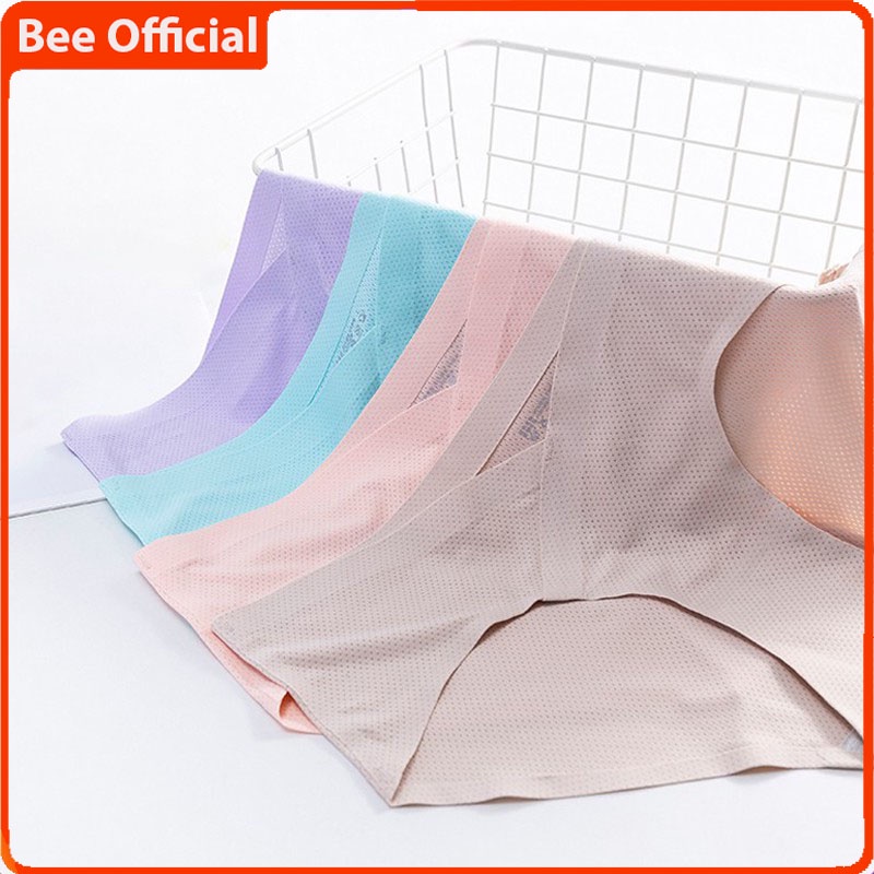 BEE - Celana Dalam Hamil Seamless CD Wanita Rendah Pinggang Panty Es Sutra Bumil Sepinggul CD Bernapas 008